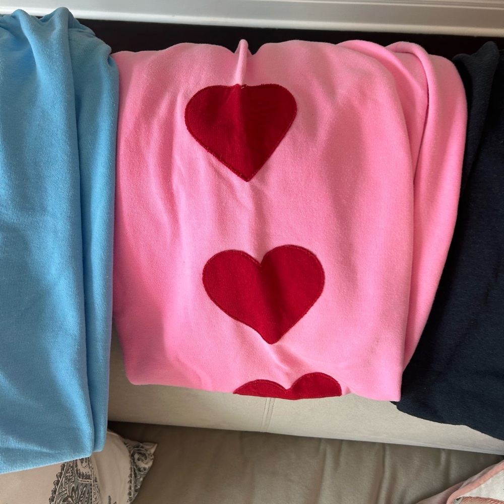 Aviator Nation Pink Pants with Red Hearts